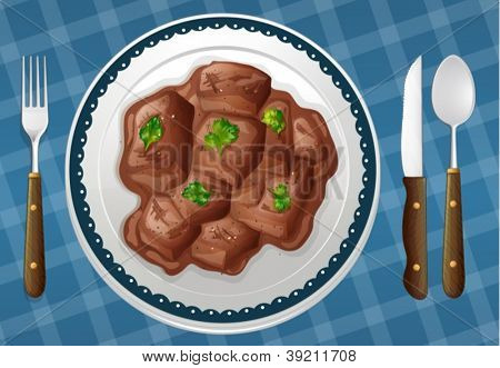 illustrazione di un cibo su uno sfondo blu