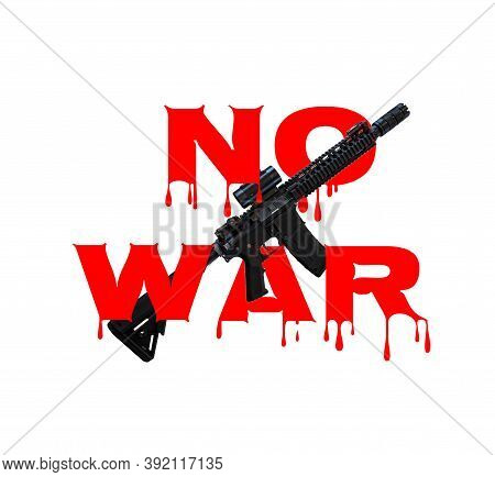 M4 Carbine With Acog Optic And A Foregrip Isolated On A White Background