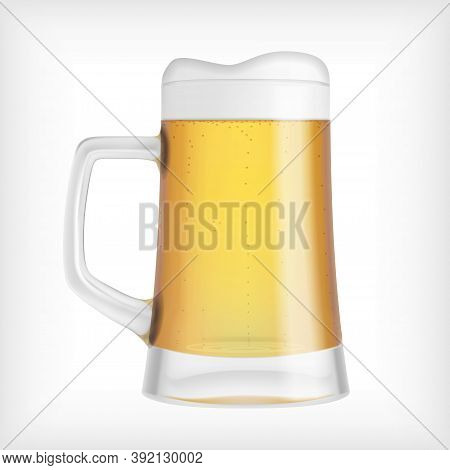 Lager Beer Glass Mug Isolated On White Abckground