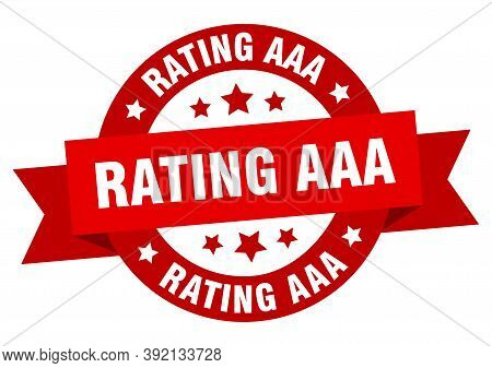 Rating Aaa Round Ribbon Isolated Label. Rating Aaa Sign