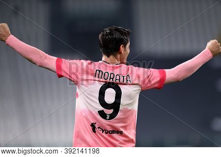 Torino, Italy. 25th October 2020. Alvaro Morata  Of Juventus Fc During The Serie A Match  Between Ju
