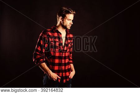 Meaning Of Modern Manliness. Handsome Well Groomed Man. Manliness Concept. Barbershop And Beauty Sal