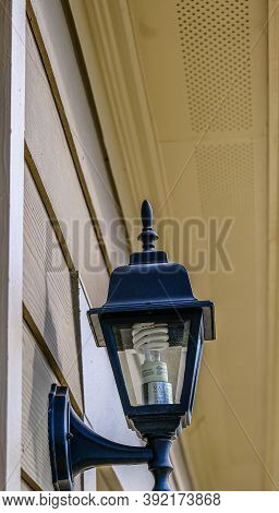 Cumming, Georgia - October 25, 2020: Compact Fluorescent Light Fixtures Continue To Be A Builders Fa