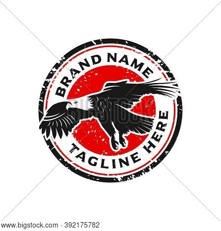 Eagle Stamp Logo Design Template Or Brand