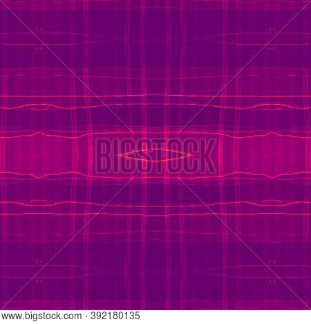 Violet Checks Pattern. Watercolour Picnic Flannel. Woven Stripes For Tweed Design. Seamless Abstract