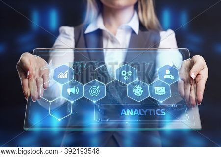 Business, Technology, Internet And Network Concept. Young Businessman Working On A Virtual Screen Of