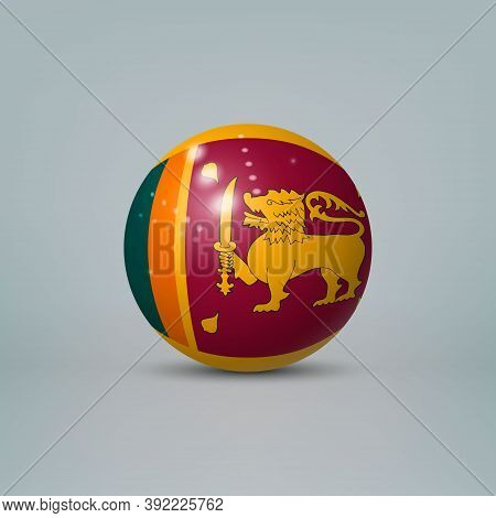 3d Realistic Glossy Plastic Ball Or Sphere With Flag Of Sri Lank