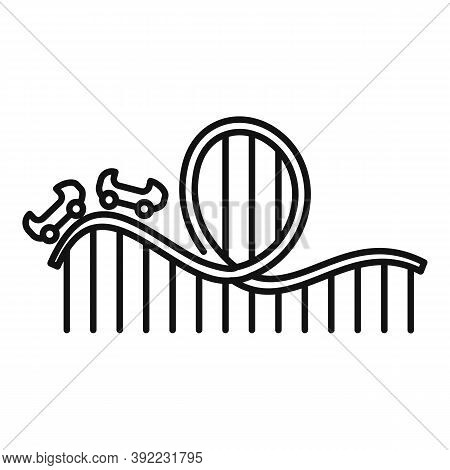 Roller Coaster Adventure Icon. Outline Roller Coaster Adventure Vector Icon For Web Design Isolated 