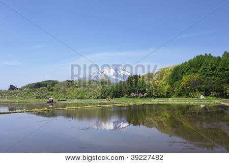Mt.iwate And Pastoral Landscape