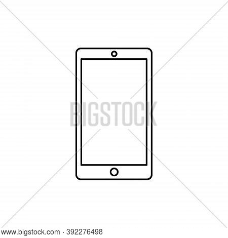Mobile Phone Line Icon. Vector Smart Pone Linear Illustration. Empty Screen In Flat Style