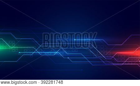 Digial Circuit Diagram Technology Background Vector Design Illustration