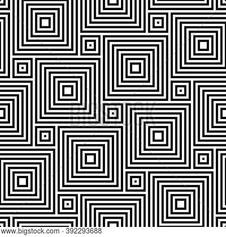 Pythagorean Tiling. Seamless Surface Pattern Design With Flooring Ornament. Squares Tessellation Vec