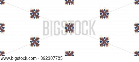 Ikat Colorful Seamless Ornament Pattern. Ethnic Indigo Tite Repeat Background For Textile, Wallpaper