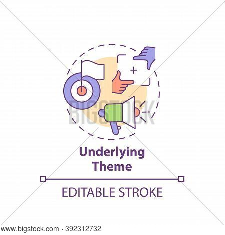Underlying Theme Concept Icon. Creative Writing Elements. Thing Thaat We Understand After Story Tell