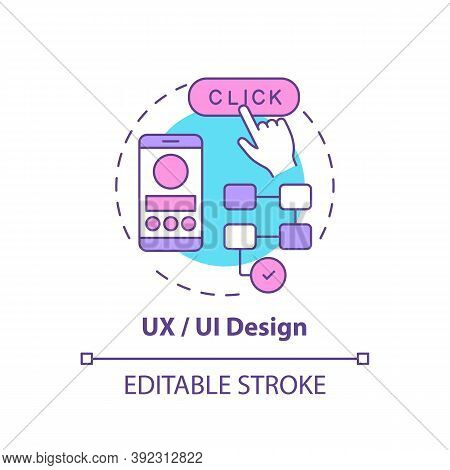 Ux And Ui Design Concept Icon. Careers In It For Creative Thinkers. Creating Convinient Website For 