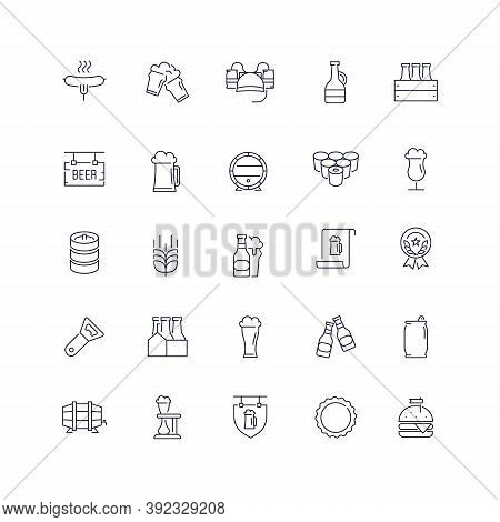 Line Icons Set. Beer Pack. Vector Illustration