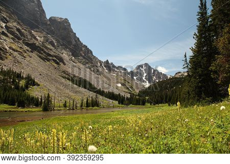 Whitetail Peak Above West Fork Rock Creek In Beartooth Mountains, Montana