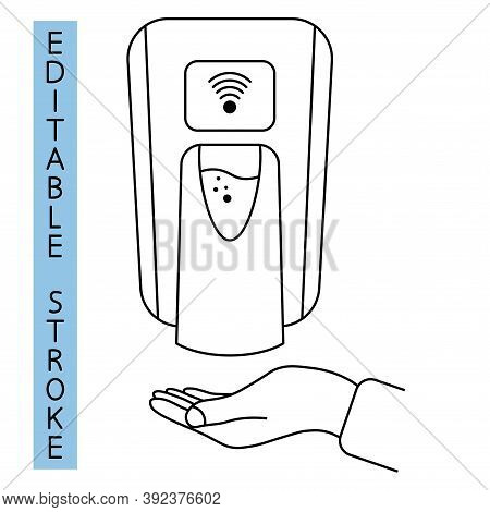 Hand Free Sanitizer. Wall Mounted Soap Automatic Dispenser. Automated Contactless Restroom Equipment