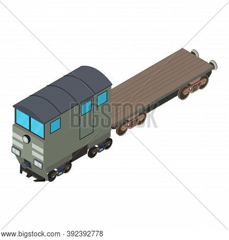 Flatcar Wagon Icon. Isometric Illustration Of Flatcar Wagon Vector Icon For Web