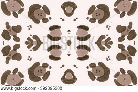 Seamless Leopard Repeat. Watercolour Giraffe Skin Texture. Brown Spotted Safari Background. Retro Ma