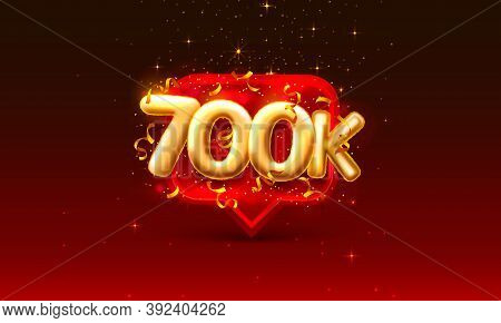 Thank You Followers Peoples, 700k Online Social Group, Happy Banner Celebrate, Vector
