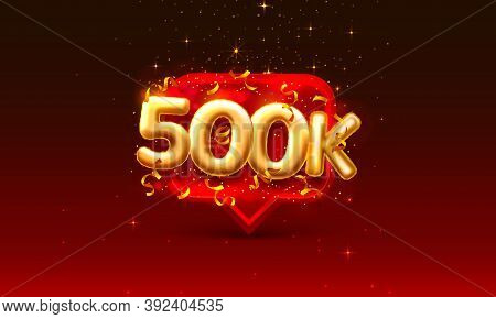 Thank You Followers Peoples, 500k Online Social Group, Happy Banner Celebrate, Vector