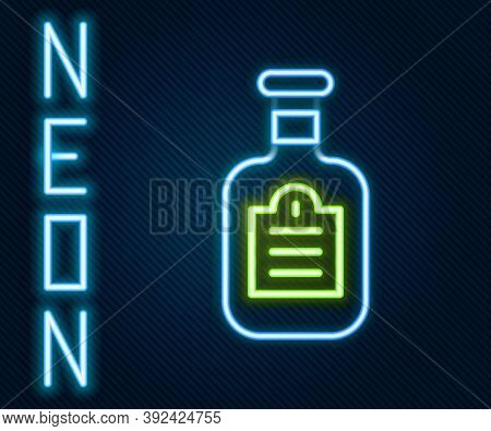 Glowing Neon Line Sauce Bottle Icon Isolated On Black Background. Ketchup, Mustard And Mayonnaise Bo