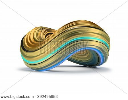 Abstract Shape. Infinity Symbol. 3d Image. White Background.