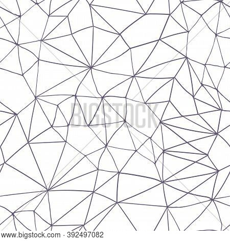 Seamless Vector Pattern With Polygonal Graphic Geometric Lines.
