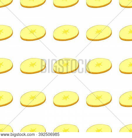 Illustration On Theme Of Bright Pattern Brown Potato, Vegetable Batat For Seal. Vegetable Pattern Co