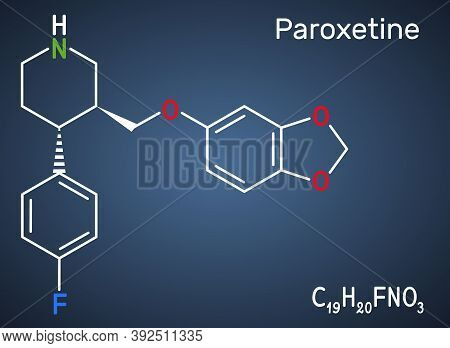 Paroxetine, Antidepressant, Selective Serotonin Reuptake Inhibitor Ssri, Molecule. It Is Used In The