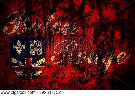 United States Of America, America, Us, Usa, American, Baton Rouge, Louisiana Flag On Grunge Metal Ba