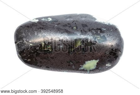 Macro Photography Of Sample Of Natural Mineral From Geological Collection - Rolled Teisky Jade (hant