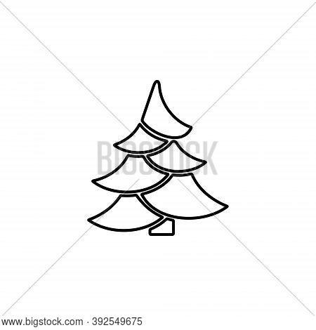 Christmas Tree Icon. Evergreen Conifer. Fir, Spruce Or Pine Symbol.