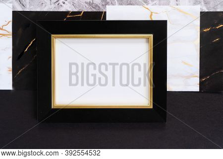 Black And Gold Mok Up Frame, 20s Art Deco Style