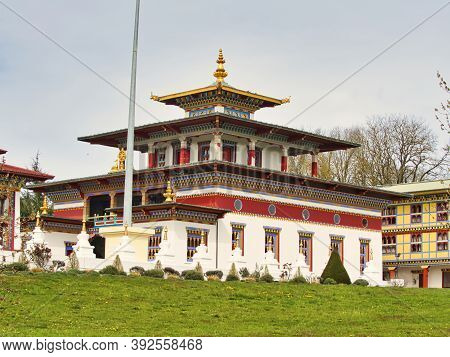 La Boulaye, France - April Circa, 2018. Large Outdoor View Of The Famous One Thousand Buddhas Temple