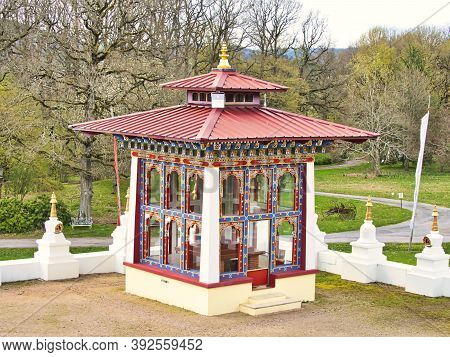 La Boulaye, France - April Circa, 2018. Large Outdoor View Of The Famous One Thousand Buddhas Temple