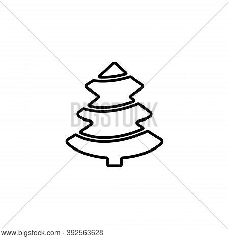 Christmas Tree Icon. Evergreen Conifer. Fir, Spruce Or Pine Symbol.