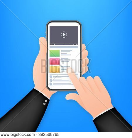 Video Smartphone, Great Design For Any Purposes. Live Video Streaming. Web Design. Digital Device. V