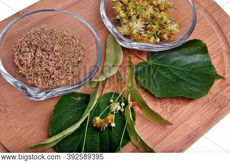 Fresh Healthy Nettle Plant, Lemon And Dried Herbs Isolated On A White Background Good For Coronaviru