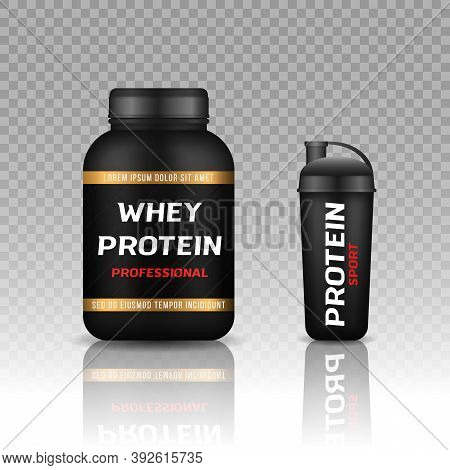 Sports Food Bottles And Low Sugar Protein Bars. Fitness Nutrition, Vitamins, L-carnitine, Casein Cap