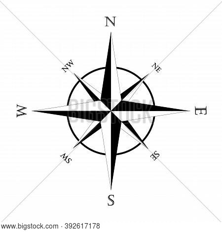 Wind Rose Icon. Maritime Vintage Compass. Vector Illustration.