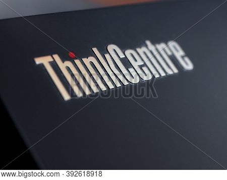 Beijing - Oct 2020: Lenovo Thinkcentre Sign