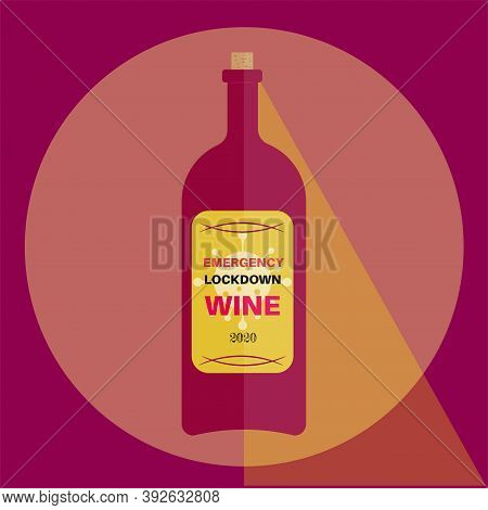 Emergency Covid Lockdown Wine 2020 Vintage Vector Illustration