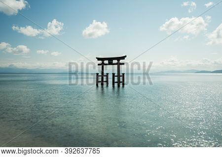 Shiga, Japan, Oct. 1st, 2020. Editorial Photo Of The Shirahige Shrine Gate.