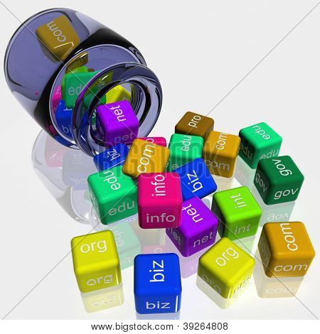 Jar Dice colorido mostra Www. endereços