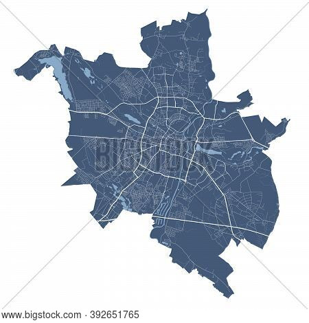 Poznan Map. Detailed Vector Map Of Poznan City Administrative Area. Cityscape Poster Metropolitan Ar