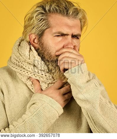 More Than Just Symptom Of Illness. Hipster Fever. Cold Flu Fever Concept. Regulate Immune System. Bo