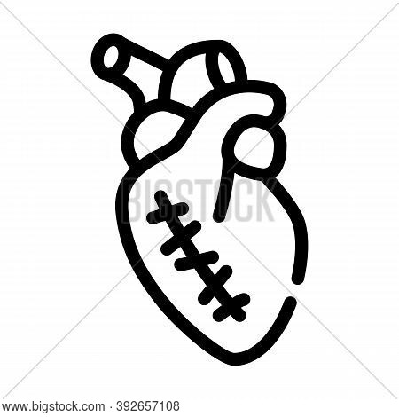 Heart Attack Operation Line Icon Vector Illustration