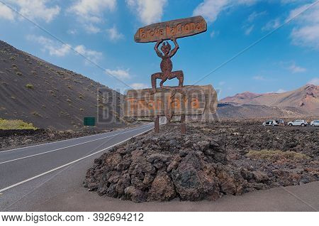 Lanzarote,canary Islands, Spain-september 1, 2018. El Diablo Symbol Create By César Manrique Stands 